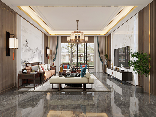 新中式风格·挑空别墅