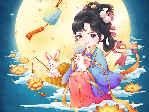 中秋团圆（个人主页-ZNjE5Njk2NDQ=） - 创作习作 - 站酷设计师噗噗冒泡原创素材 - 站酷ZCOOL