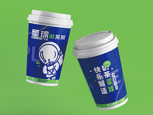 【星球制茶所】奶茶店包装设计，杯子设计，纸袋设计
