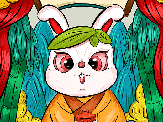 國潮兔（個人主頁-ZNjI2NjgwNDQ=） - 商業(yè)插畫 - 站酷設(shè)計師濤仔呀原創(chuàng)素材 - 站酷ZCOOL