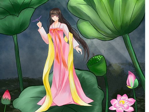 古风  插画    初夏