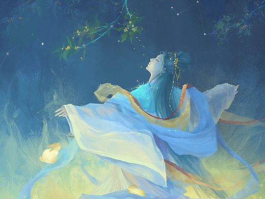 嫦娥（个人主页-ZNjY2MTE2OTI=） - 商业插画 - 站酷设计师牧之的插画原创素材 - 站酷ZCOOL