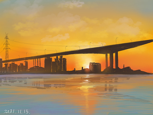 日落码头（个人主页-ZNjI2MjMzNDA=） - 创作习作 - 站酷设计师猫不住原创素材 - 站酷ZCOOL