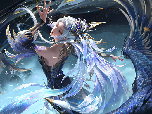 《王者荣耀》虞姬星传说皮肤绘画过程