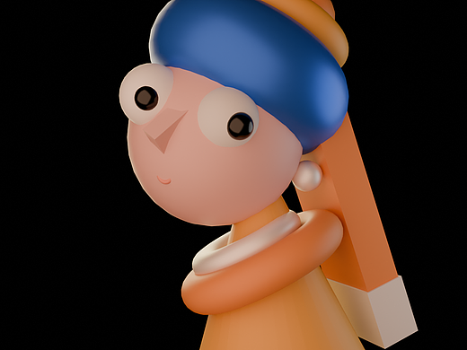 Blender第一幅 戴珍珠耳环的女孩