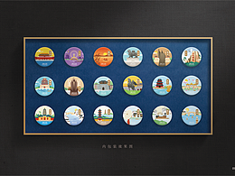 “運河十八城”系列冰箱貼插畫