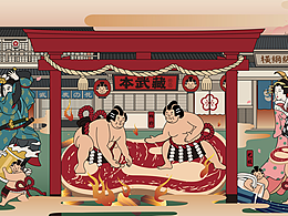 餐飲品牌插畫-本武藏
