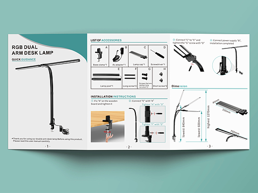 双头书桌台灯亚马逊精品说明书排版图片制作