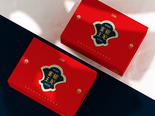 简约高端大气喜庆水果包装、柑橘、沃柑、水果通用包装