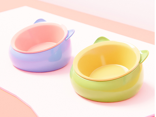 【BLENDER】宠物用品|可爱猫碗陶瓷材质