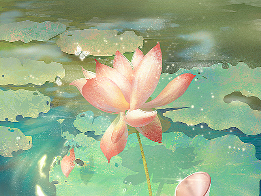 油画手绘夏至背景插图_素材网站_图片免费下载-zcool站酷