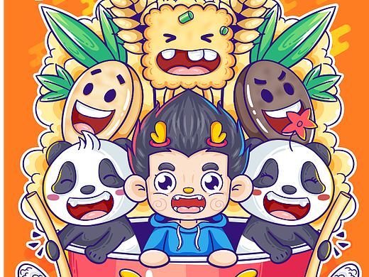 防疫抗疫创意插画