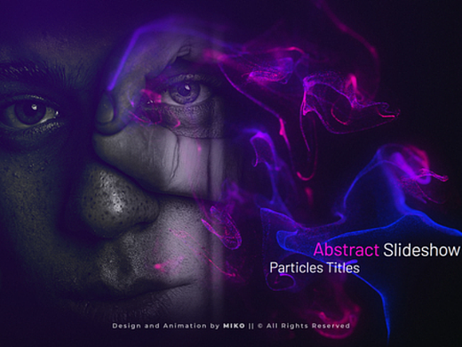 AE模板 | 抽象彩色烟雾粒子动态图片标题展示