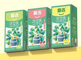 开鑫浓豆乳插画包装设计