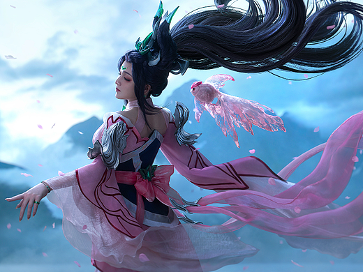 英雄联盟·玉剑传说系列皮肤：风女COSPLAY合成摄影后期