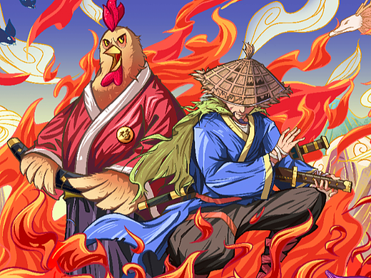 窑鸡皇全幅插画绘制