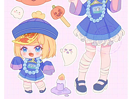 万圣节小僵尸贴纸