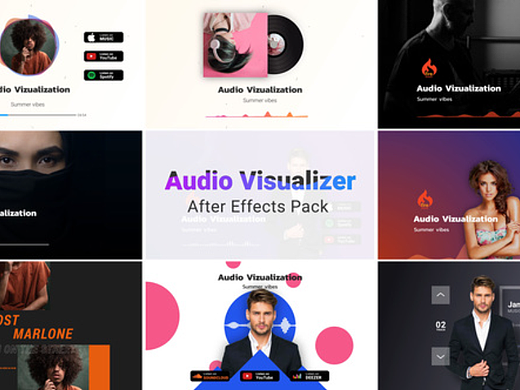 AE模板|创意动态音乐展示台动画博客博主综艺片头开场