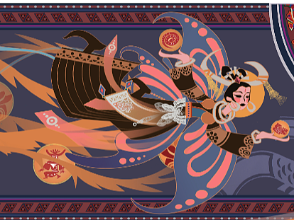 《古歌·印象》丝巾设计（个人主页-ZNjE5NjA4MTY=） - 图案 - 站酷设计师晴天娃娃小丸子原创素材 - 站酷ZCOOL