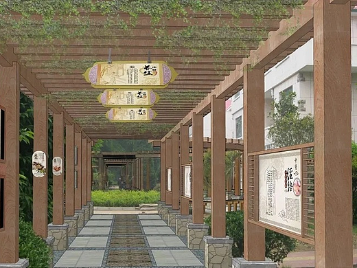 河南校园长廊设计-多种多样的长廊风格打造