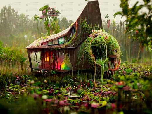 植物房子·AI人工智能绘画艺术