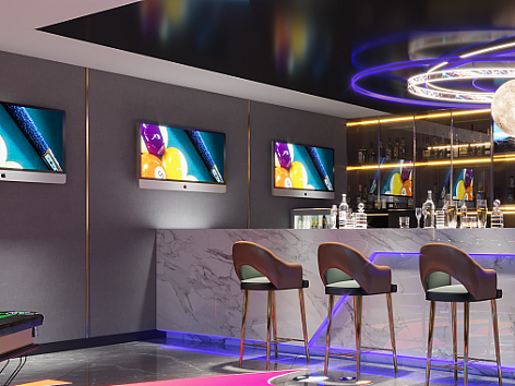 台球室 生活就像台球，白球是起点，黑八是终点