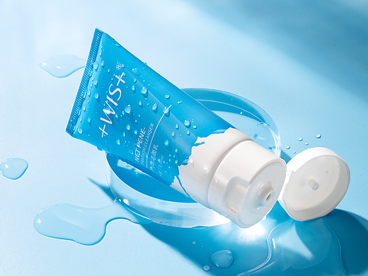 洁面乳产品拍摄简约纯色底