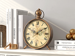 創(chuàng)意金屬小鐘，鐘表，座鐘三維渲染效果圖