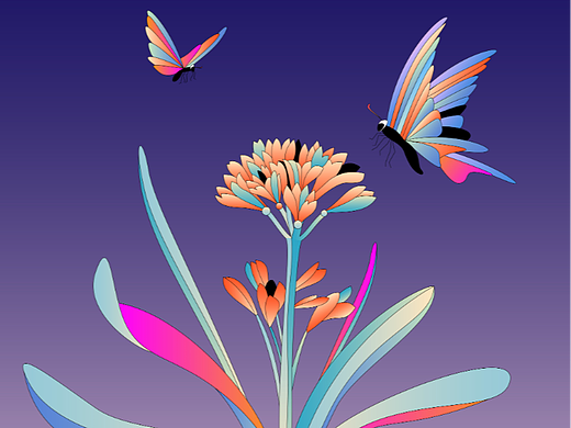 时尚创意插画未名花