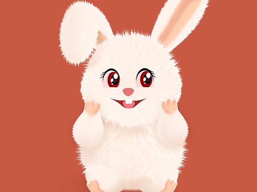 可爱的毛绒兔子