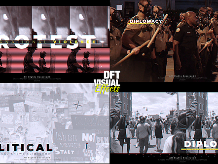 AE模板|简约排版文字标题动态政治新闻展示片头