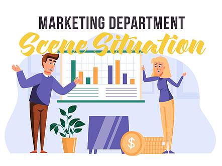 AE模板 | 卡通动漫循环动态市场部现场情况动画展示