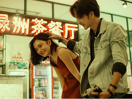 复古港风情侣写真修图