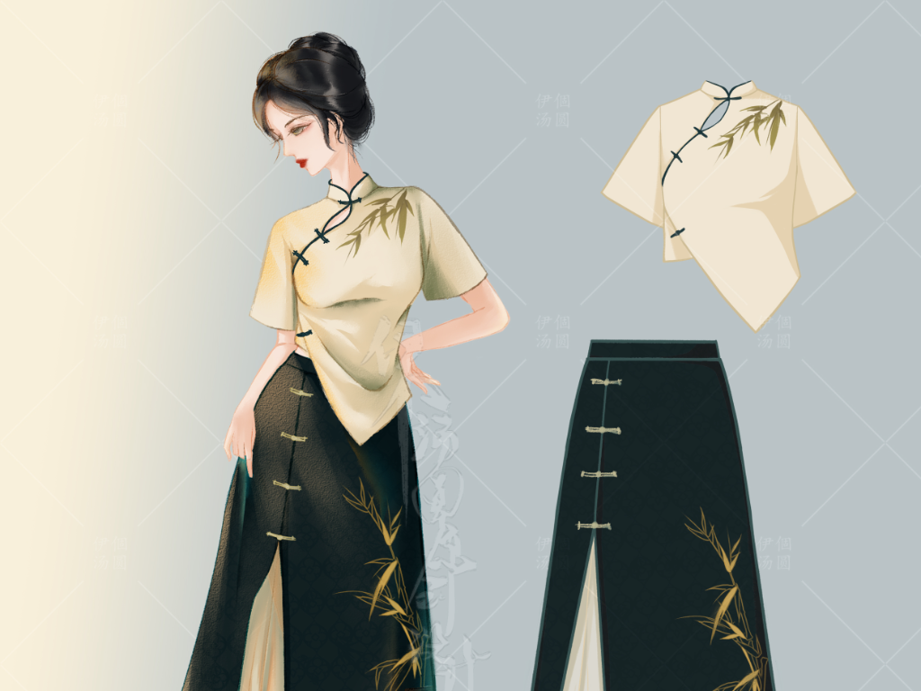 新中式风格女装外套上衣结构纸样裁剪图！-服装设计-CFW服装设计网