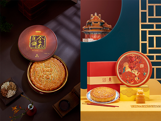 金九月饼、传统月饼拍摄
