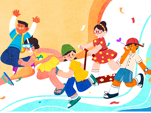 青春| 扁平海报插画