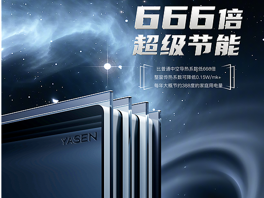 门窗高性能玻璃卖点海报