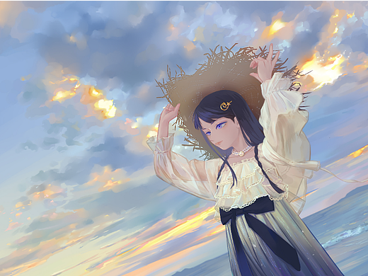夕阳下