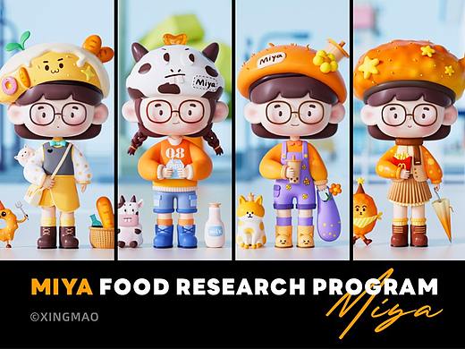 原创IP形象设计 - MIYA的美食研究计划
