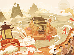 【共賞中秋】中秋禮盒包裝插畫