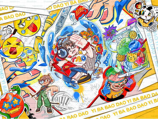 个人形象摸鱼~这里是一把刨刀（个人主页-ZNjMwNjA2NDQ=） - 艺术插画 - 站酷设计师一把刨刀原创素材 - 站酷ZCOOL