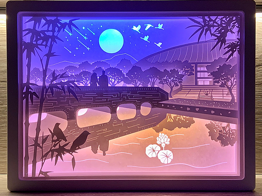 《河灯之夜》爱情文创纸雕灯