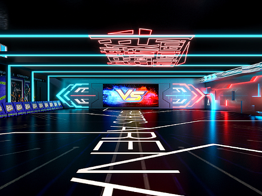 赫扬设计案例分享|未来战场VR电竞馆场景打造
