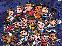 手绘世界杯Q版球星卡