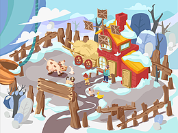 農(nóng)場矢量插畫