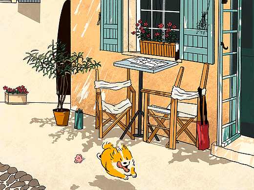 秋日與狗（個人主頁-ZNjI4MzI5OTI=） - 藝術(shù)插畫 - 站酷設(shè)計師NIKKIZHANG原創(chuàng)素材 - 站酷ZCOOL