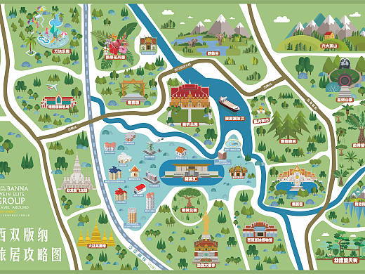 旅游地产原创矢量地图