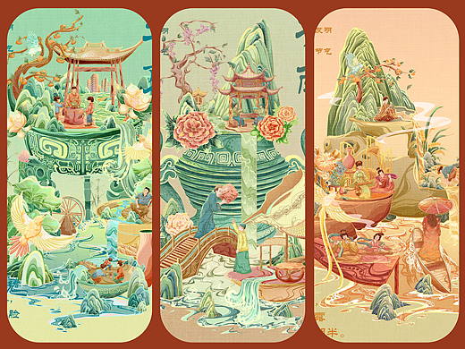 国潮包装插画|当青铜器遇上二十四节气