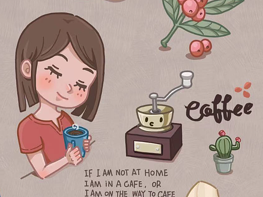 咖啡（個(gè)人主頁(yè)-ZNjA1Njg2ODQ=） - 商業(yè)插畫(huà) - 站酷設(shè)計(jì)師棉綿的時(shí)光原創(chuàng)素材 - 站酷ZCOOL