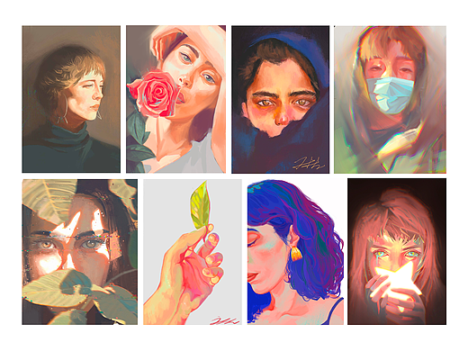 最近整理的一些写实类型的插画练习